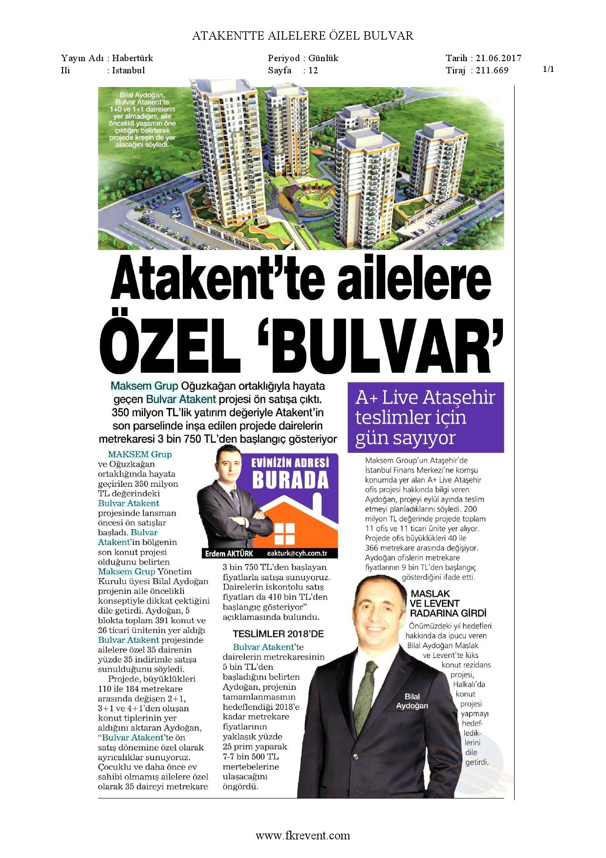 Atakent`te Ailelere Özel BULVAR